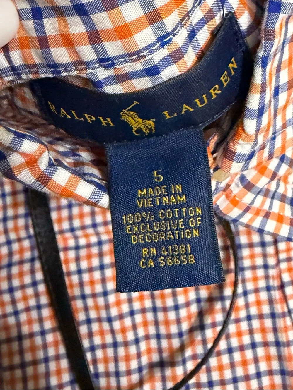 Polo Ralph Lauren boys  Orange & Blue Check Button-Down Shirt